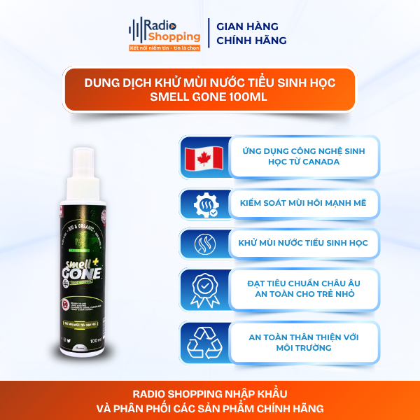 Chai xịt Smell Gone khử mùi nước tiểu 100ml